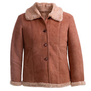 Ladies Sheepskin AMANDA Jacket - DUSTY PINK