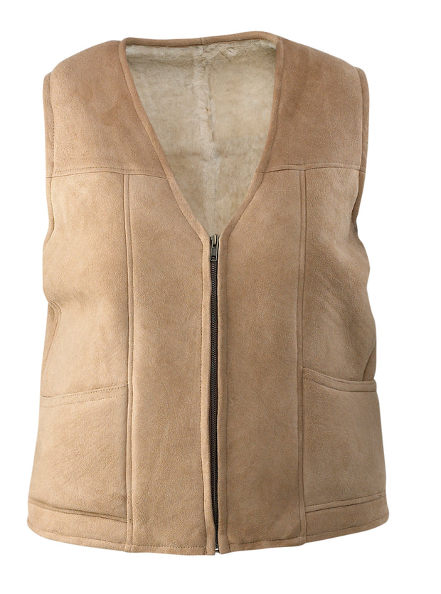 Unisex Sheepskin zip vest